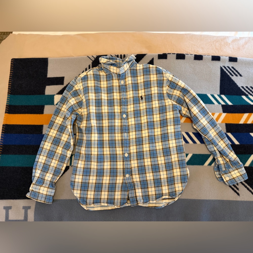 Polo by Ralph Lauren Blue and Yellow Striped Fabric